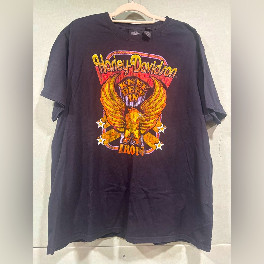 Black Harley-Davidson t-shirt  with eagle Graphic